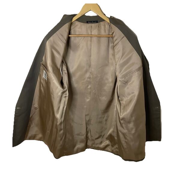 Vtg 80s Rimeris Studio Olive Green Wool Double Breasted Blazer Wall St Jacket 40 - Picture 3 of 12